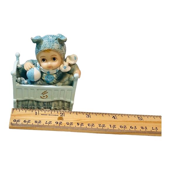 Baby Boy Three Resin Figurines Cake Toppers Baby Decor - Picture 10 of 14